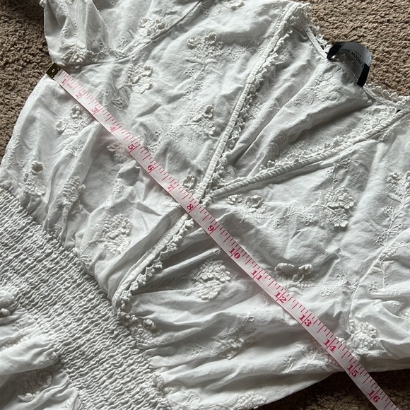 The Kooples Ecru Cotton Top with Smocks and Flowers - Picture 8 of 10